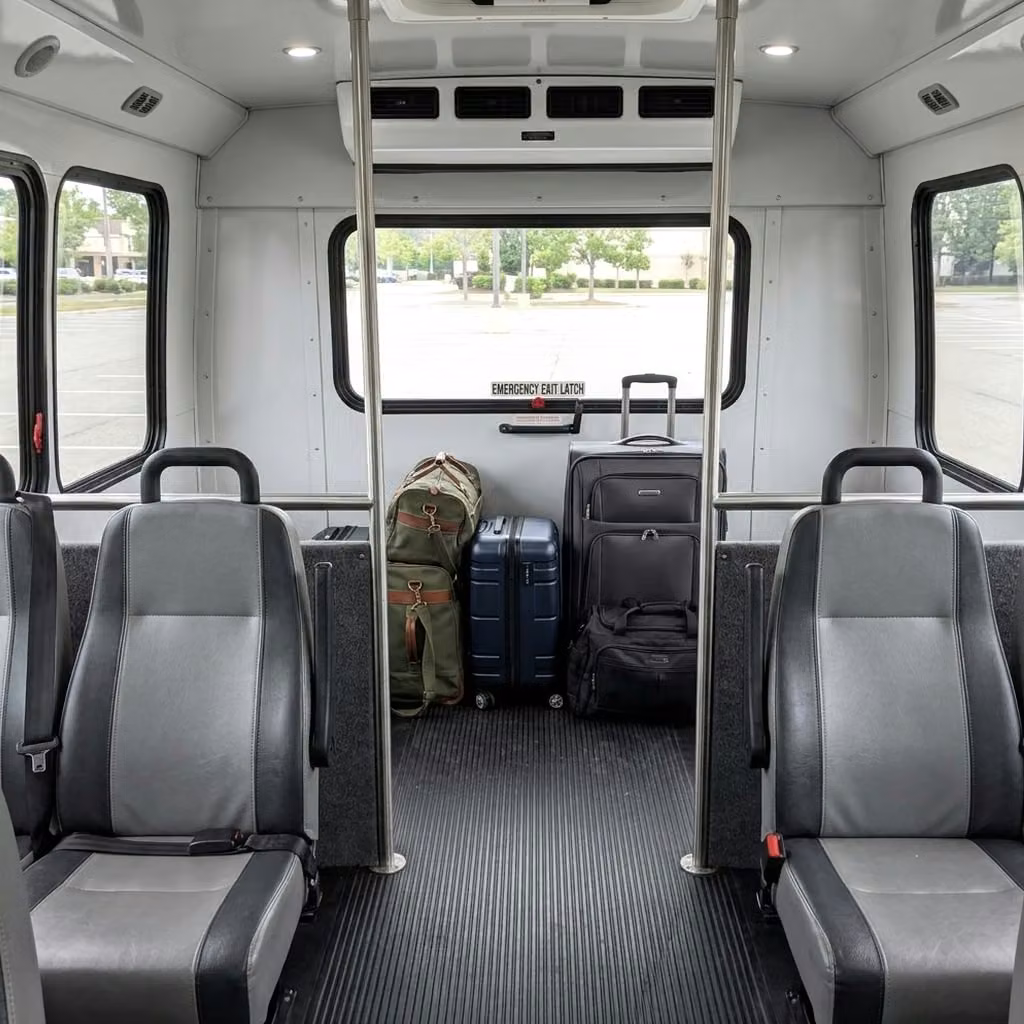 royal palm beach 28 passenger minibus luggage area