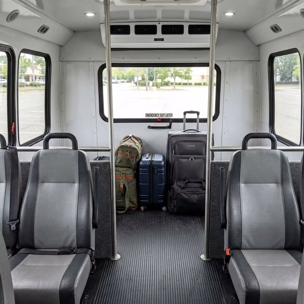 royal palm beach 35 passenger minibus luggage area