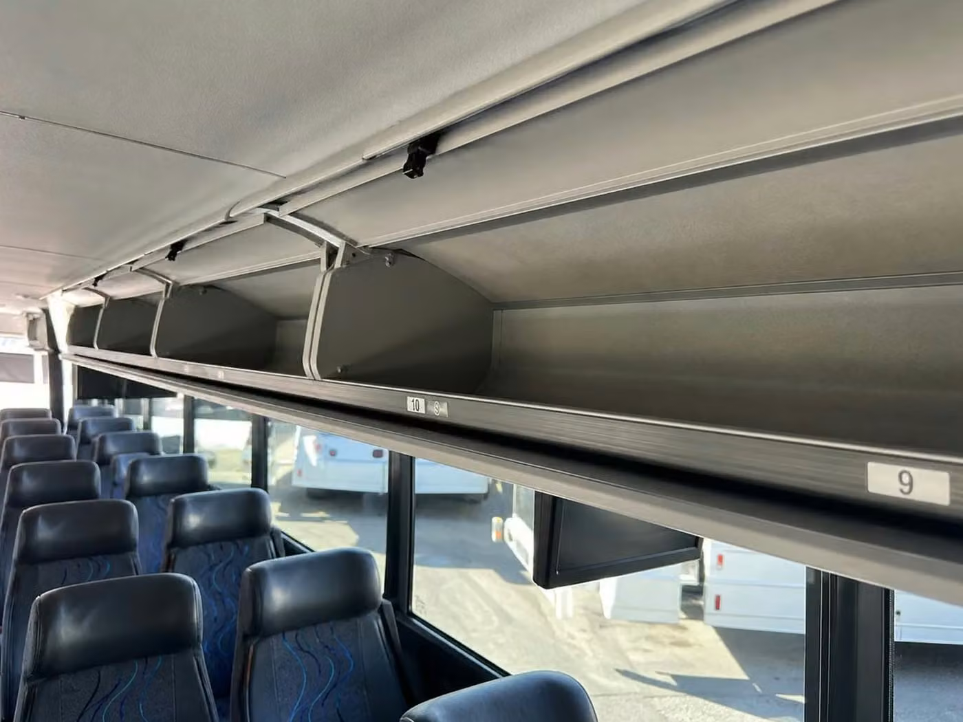 royal palm beach 56 passenger charter bus overhead storage