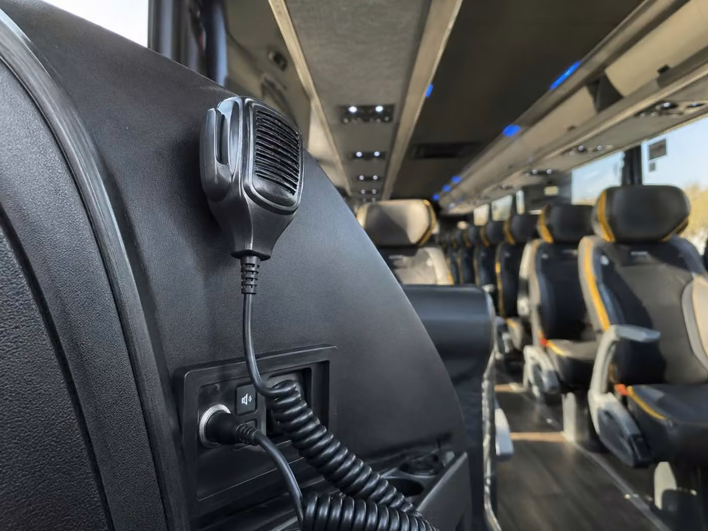 royal palm beach 56 passenger charter bus pa system