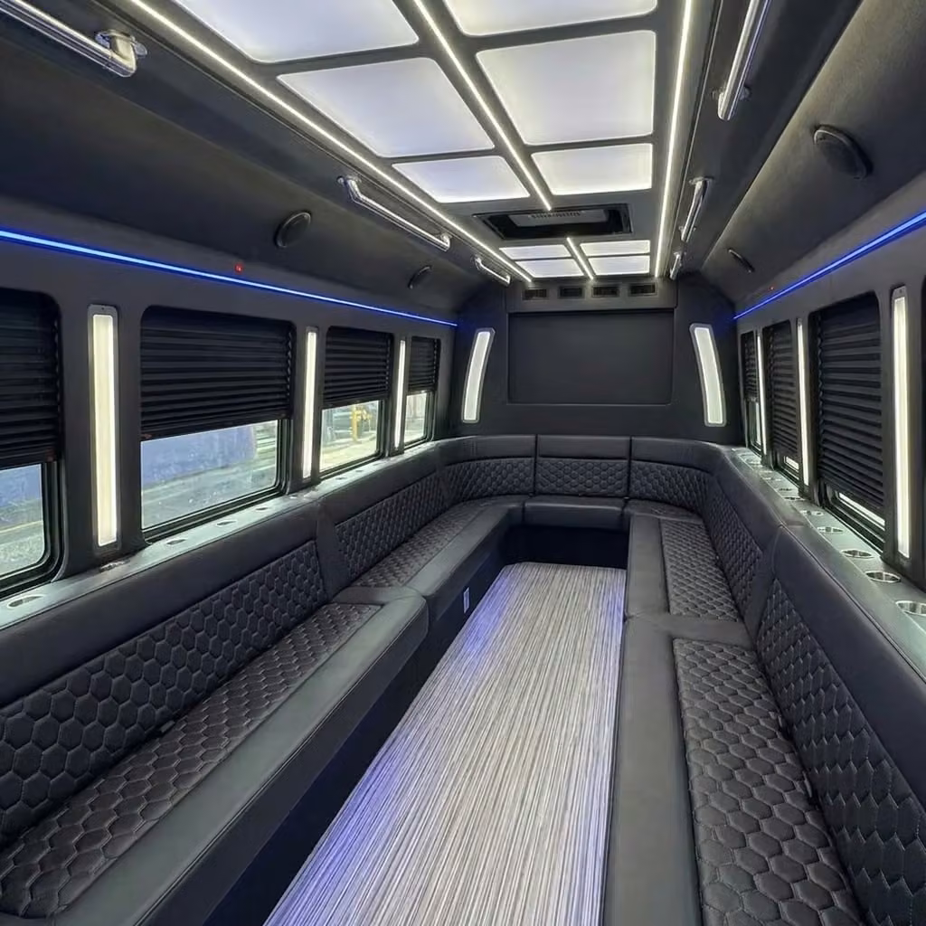 royal palm beach party bus wraparound seating