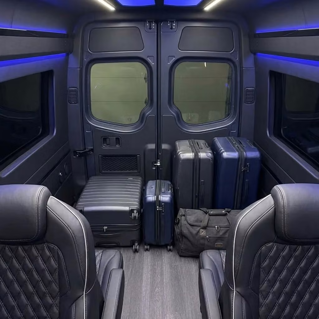 royal palm beach sprinter van rental with driver luggage area